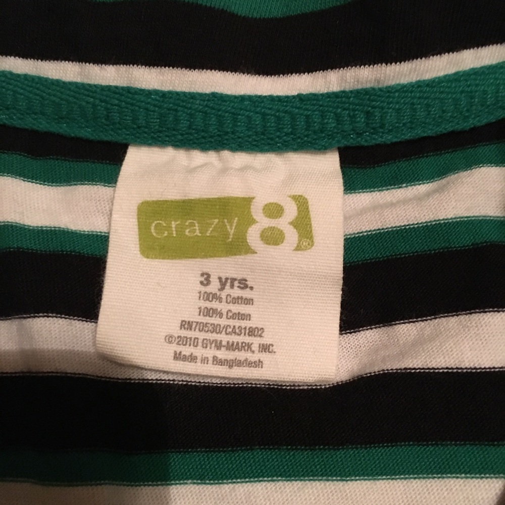 Crazy 8 Boys Size 3 Yrs Striped Polo Style Shirt - Picture 2 of 2